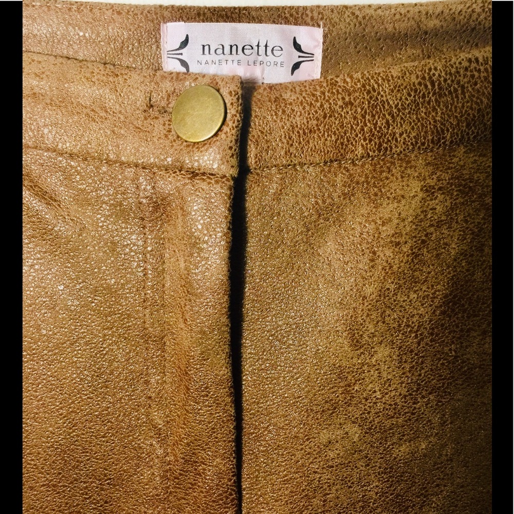 Nanette Lepore faux snakeskin camel hot pants